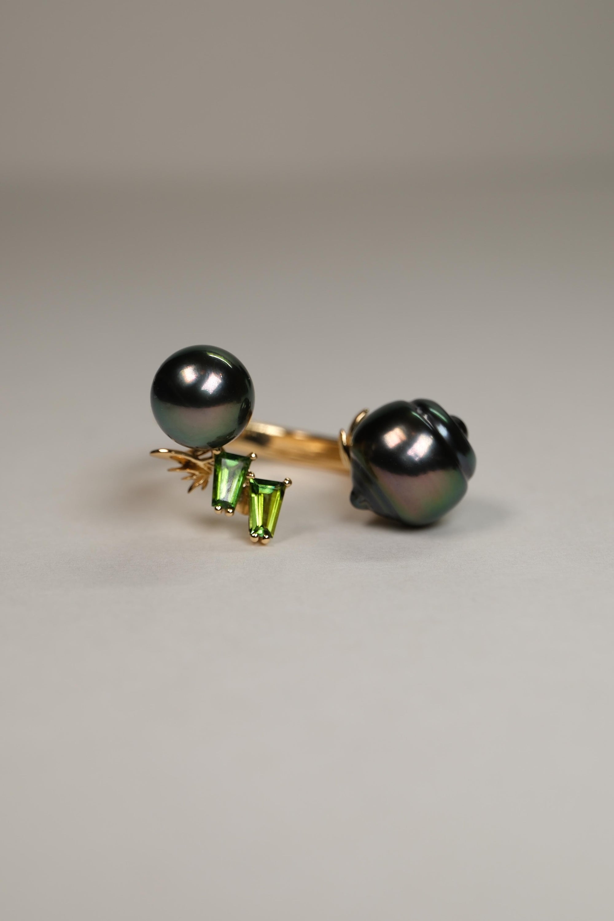 Tourmaline Black Open Ring