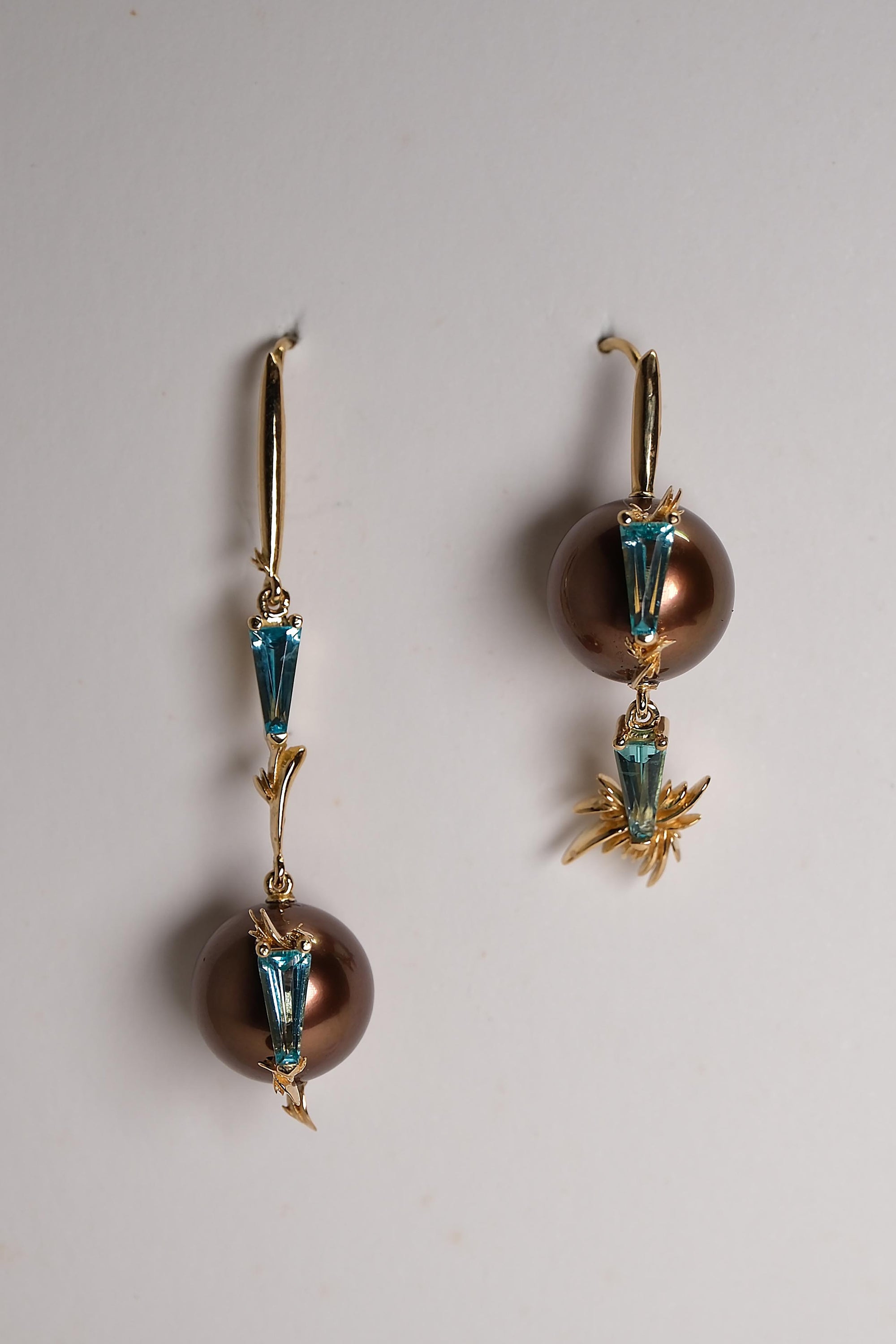 Chocolate Pearl And Apatite Earrings