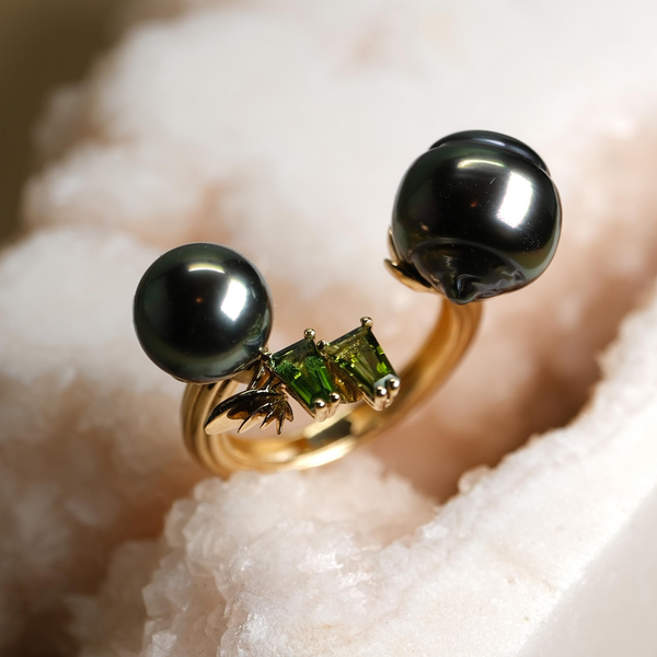 Tourmaline Black Open Ring